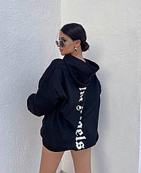 Жіночий базовий осінній батник тринити на флісі тепла худорлява з капюшоном оверсайз спортивна кофта