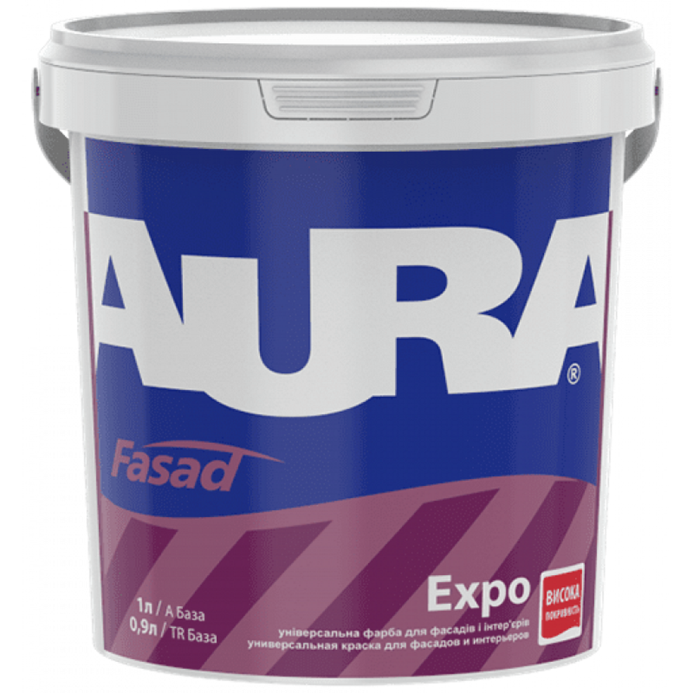 Акрилова фасадна фарба Aura Fasad Expo, універсальна, біла, 1л