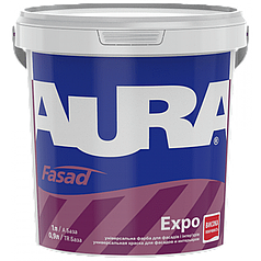 Акрилова фасадна фарба Aura Fasad Expo, універсальна, біла, 1л