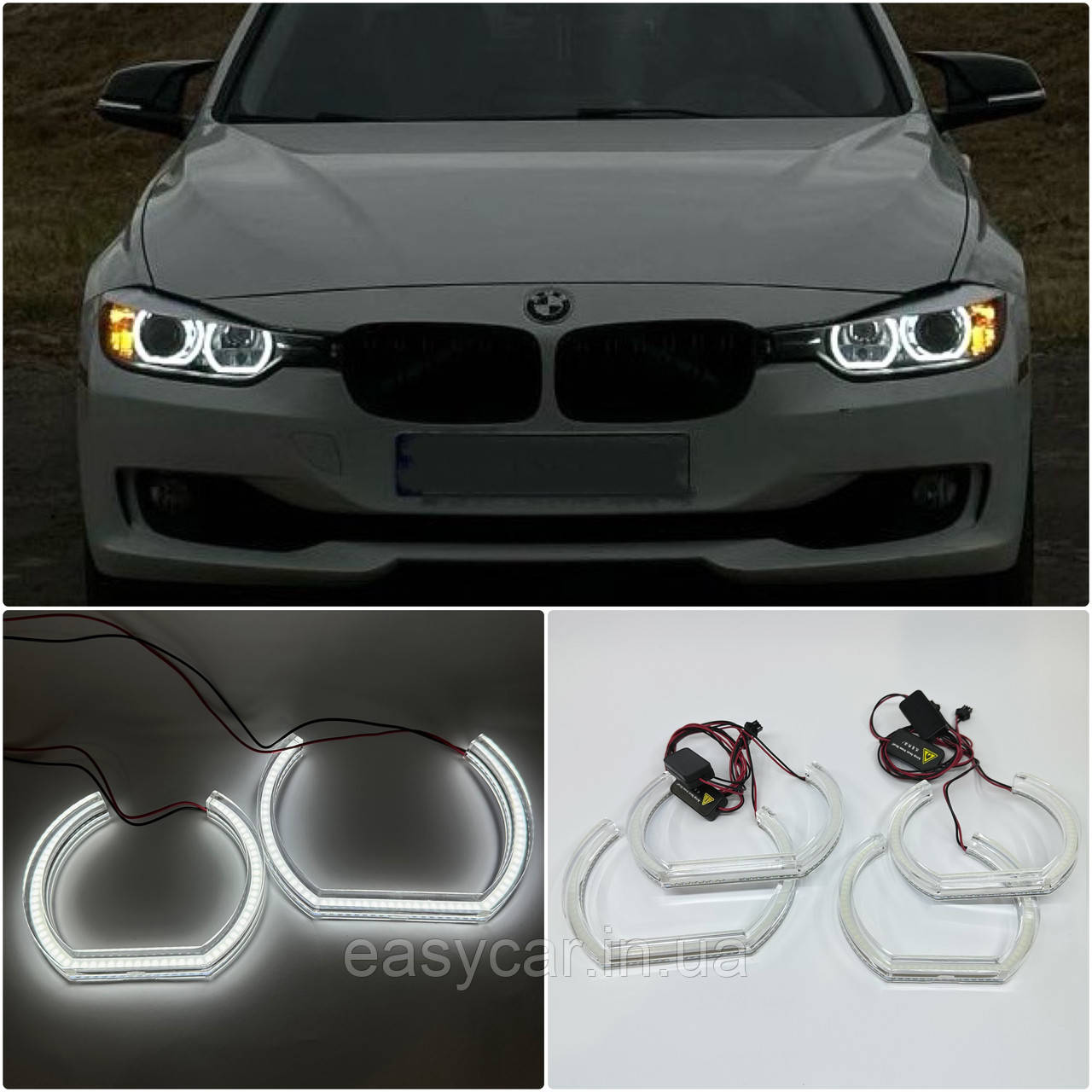 Ангельські оченята U Shape Crystal Angel Eyes BMW F10 F13 F30 F31 F34, фото 1