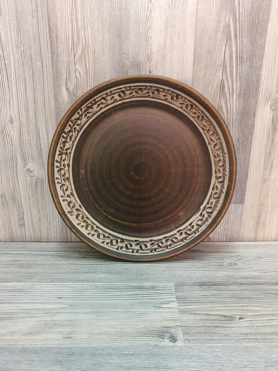 Тарілка обідня, глиняна (з червоної глини), 26 см