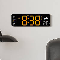 Настінний електронний годинник Mids з дистанційним керуванням, термометр, секундомір, таймер.