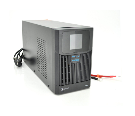 Інвертор автономний ДБЖ з правильною синусоїдою RITAR RTSW-1500 LCD (1000Вт), 24В вага 14,9 кг 400*145*210 мм, фото 1