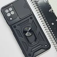 Чохол для Samsung Galaxy M32 4G протиударний зі шторкою і кільцем чохол на телефон самсунг м32 чорний