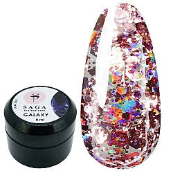 Гель для дизайну з глітером SAGA Professional Galaxy Glitter Gel #3, 8мл