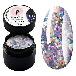 Гель для дизайну з глітером SAGA Professional Galaxy Glitter Gel #4, 8мл