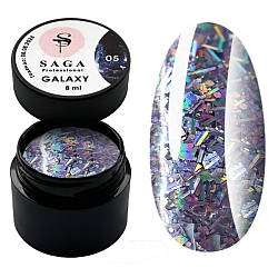 Гель для дизайну з глітером SAGA Professional Galaxy Glitter Gel #5, 8мл