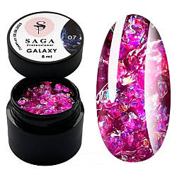 Гель для дизайну з глітером SAGA Professional Galaxy Glitter Gel #7, 8мл