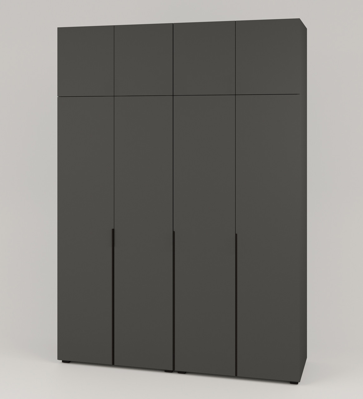 Сучасна стильна модульна шафа 4д 180см для одягу під стелю 240см Сан Маріно графіт з довгими ручками