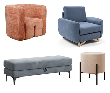 М'які крісла та пуфи/банкетки