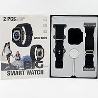Смарт-годинник Funost K800 Ultra (B/B) 49 мм LCD 2,09" БЗП (з функцією дзвінка), Чорний, ремінець чорний