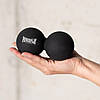 Масажний силіконовий подвійний м'яч PowerPlay PP-4355 Silicone Lacrosse Peanut Ball (6.3*12.6см.) Чорний, фото 4