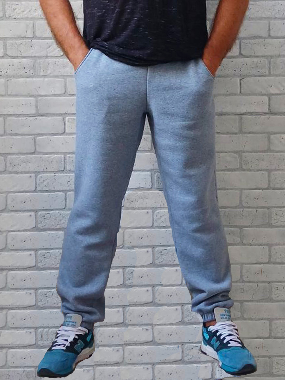 Спортивные мужские штаны джогеры оптом большого размера батал с карманами пояс на резинке серые р.56 60 64 - фото 1 - id-p2345454171