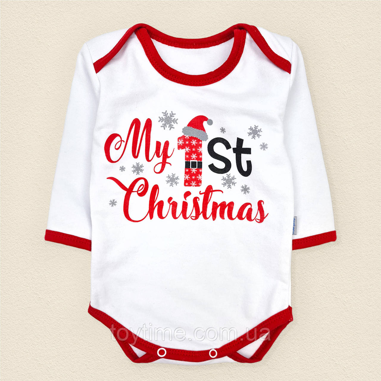 Бодік зі святковою тематикою My First Christmas білого кольору