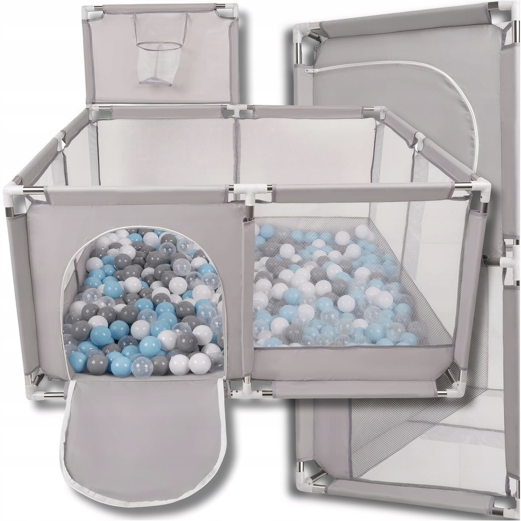 Манеж дитячий Сірий 120х120 см Манеж для дітей складаний Манеж ігровий для дітей Великий манеж для дитини, фото 1