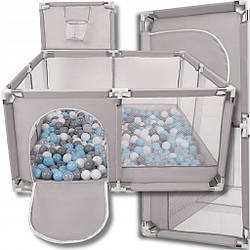 Манеж дитячий Сірий 120х120 см Манеж для дітей складаний Манеж ігровий для дітей Великий манеж для дитини