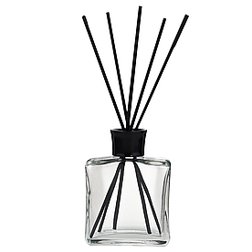 Прозорий флакон для аромадифузора 100 мл "Mature" (флакон+пробка) З чорною кришкою