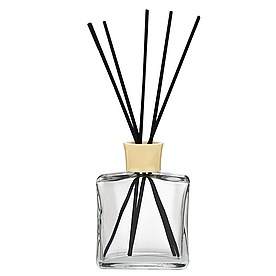 Прозорий флакон для аромадифузора 100 мл "Mature" (флакон +пробка) з бежевою кришкою