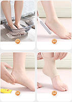 Шкарпетки із силіконовими п'ятами. Напівноски для п'ят із зволожуючим ефектом бежеві розмір універсальний, фото 2