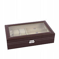 Кейс скринька органайзер для годинників окулярів Коричневий, фото 2
