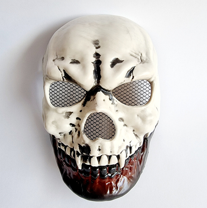 Маска Череп із кликами на Хелловін біла ABC, фото 1