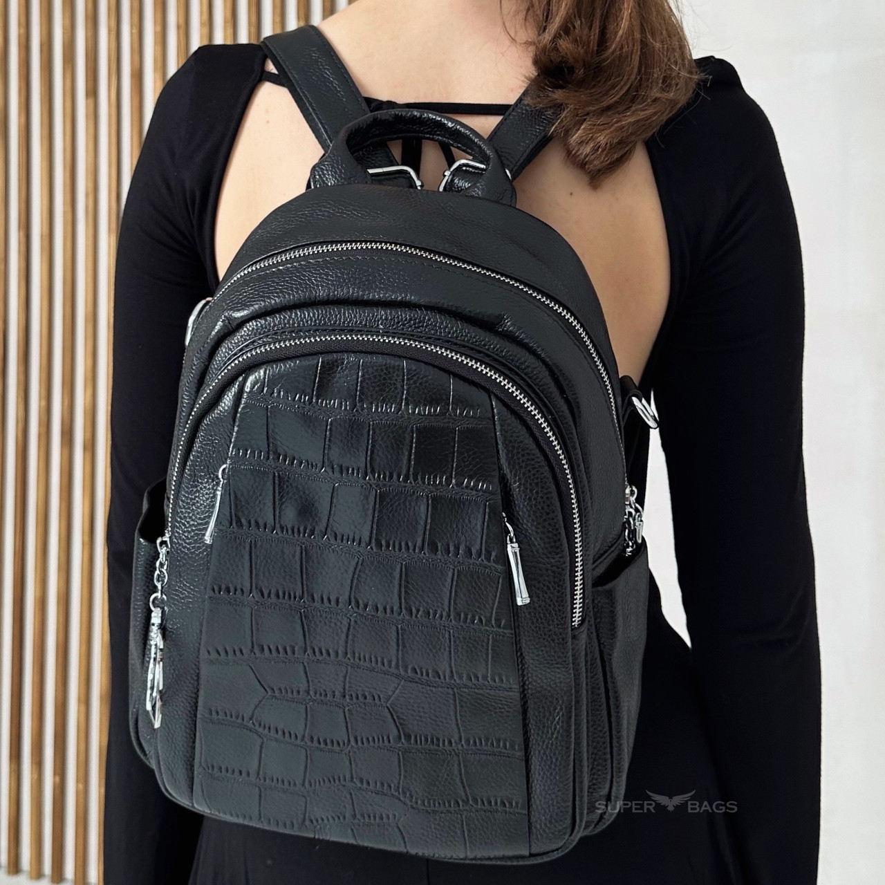 Стильний рюкзак із натуральної шкіри