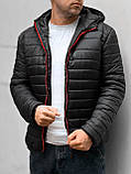 Куртка стьобана чоловіча, демісезонна куртка з капюшоном, стильна весняна осіння повсякденна, S/46, фото 5