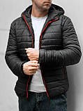 Куртка стьобана чоловіча, демісезонна куртка з капюшоном, стильна весняна осіння повсякденна, S/46, фото 4