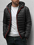 Куртка стьобана чоловіча, демісезонна куртка з капюшоном, стильна весняна осіння повсякденна, S/46, фото 3