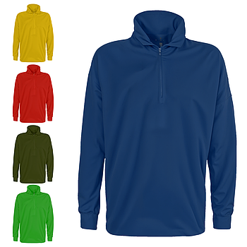 Чоловіча однотонна  флісова кофта з коміром на змійці