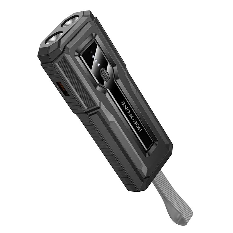 Павербанк повербанк зі швидкою зарядкою 22.5W та ліхтариком BOROFONE BJ54 |USB/Type-C, 10000mAh| Чорний