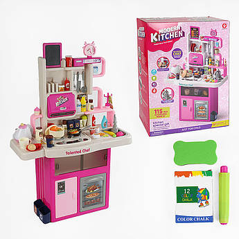 Дитяча велика інтерактивна кухня 922-179 подавання води парогенератор світло-звук 115 предметів