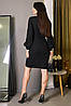 Витончене приталене вечірнє плаття з довгим рукавом Abigeil, чорне, фото 5