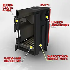 Піч-буржуйка Затишок 6 кВт ТМ ТЕМП, фото 3