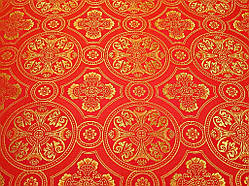 Церковна тканина парча Візантія червона з золотом