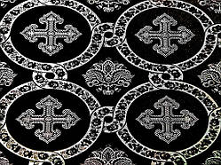 Шовкова церковна тканина Гетсиманський чорний з сріблом