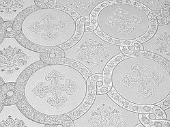 Шовкова церковна тканина Гетсиманський сад білий з сріблом