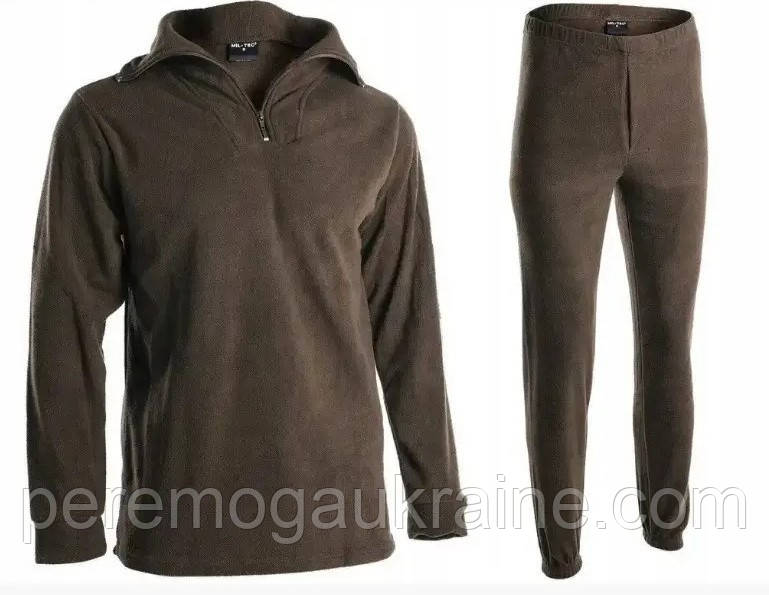 Термобілизна тактична на флісі Mil-Tec od Thermoflece undermoflece with zipper Олива 11220001 XL