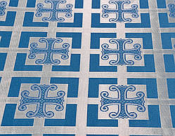 Шовкова церковна тканина Каппадокія синя з сріблом