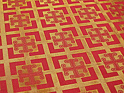 Шовкова церковна тканина Каппадокия червоназ золотом