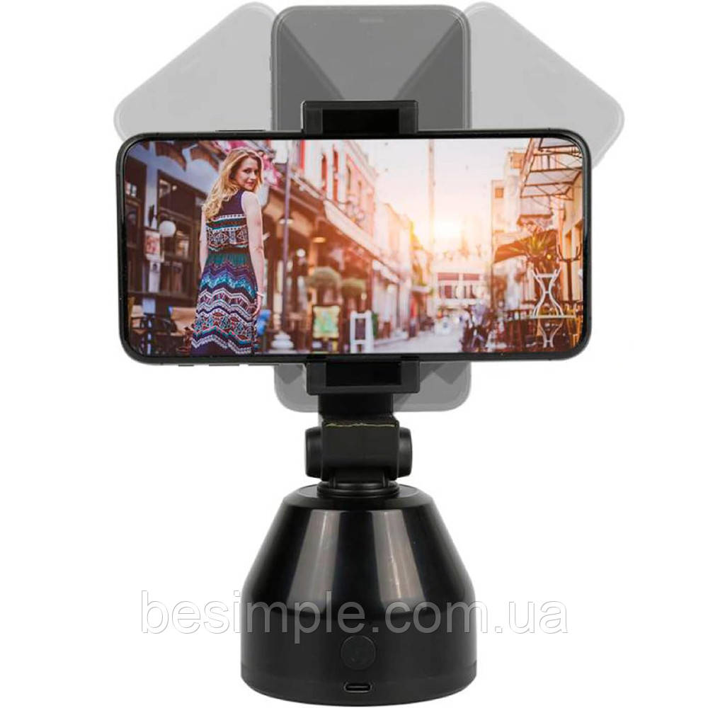 Тримач для телефону з датчиком руху Holder Robot Cameraman 360 / Поворотний штатив для смартфона