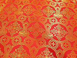 Шовкова церковна тканина  Корона червона з золотом