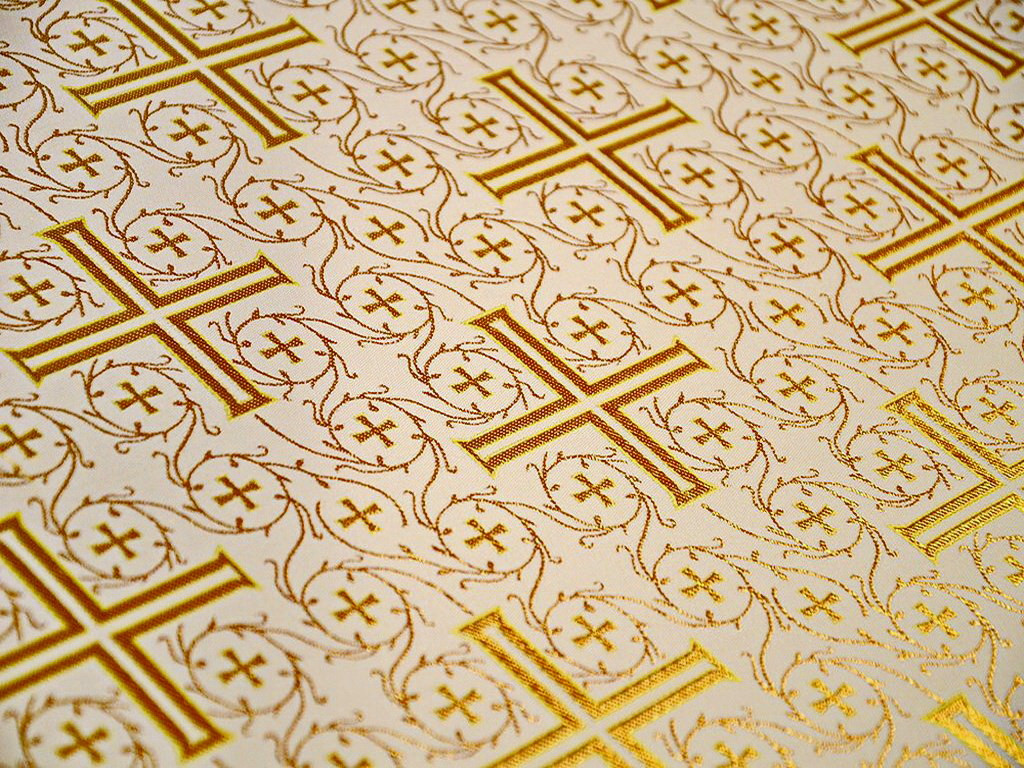 Церковна тканина,парча Хрест Візантинійський, фото 1