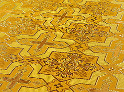 Шовкова церковна тканина  Кустодія велика жовта з золотом