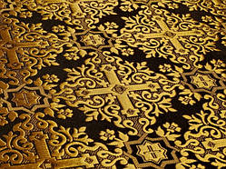 Церковна тканина "Нікомедія", чорна з золотом
