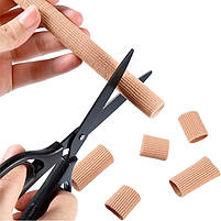 Захист від натирань на пальці ніг та пальців бежеві 1шт 1,5х15см. Напальчники обрізні силіконові від мозолів, фото 3