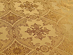 Шовкова церковна тканина Александрійський хрест охра з золотом