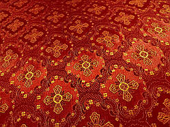 Шовкова церковна тканина Елеон бордо з золотом