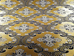 Шовкова церковна тканина Елеон золотий шовк з чорним