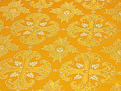 Шовкова церковна тканина Афон жовтий з золотом